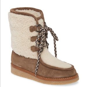 Aquatalia shearling taupe wynter boot